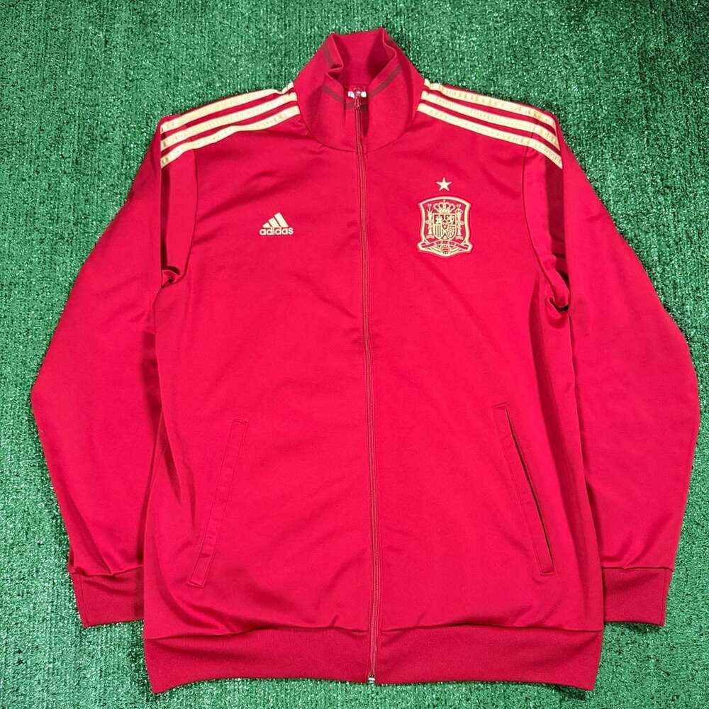 Adidas Spain World Cup Anthem Jacket Size Large Red Track Top